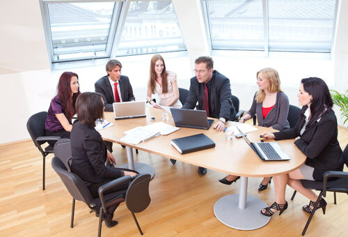 focus group on a business meeting in a modern office